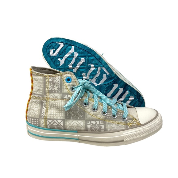 Converse Chuck Taylor All Star High Top Blue Beige Canvas Men’s Sneakers A03692C - Picture 3 of 8